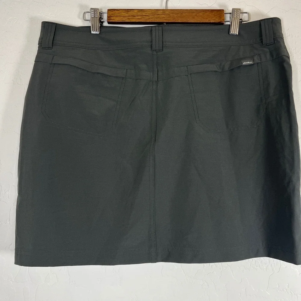 Eddie Bauer Adventurer 2.0 Skort Womens 14 Gray Hiking Outdoor Stretch UPF 50+